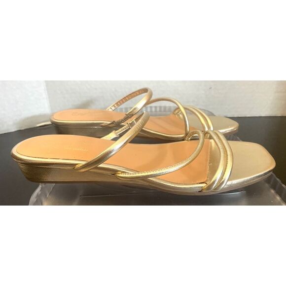 Seychelles ROCK CANDY SANDALS WOMENS Gold LEATHER STRAPPY SANDALS Size 8.5 NEW - Picture 3 of 11